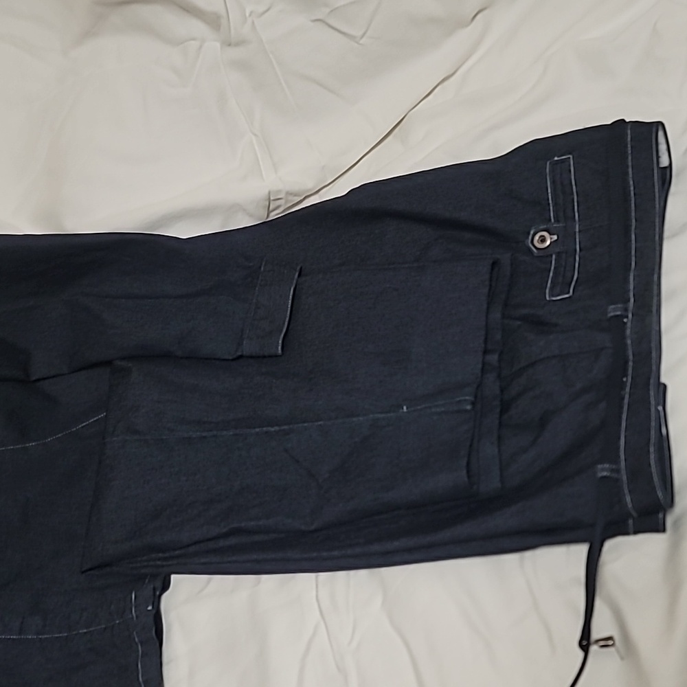 Lightweight cotton denim color pants suit